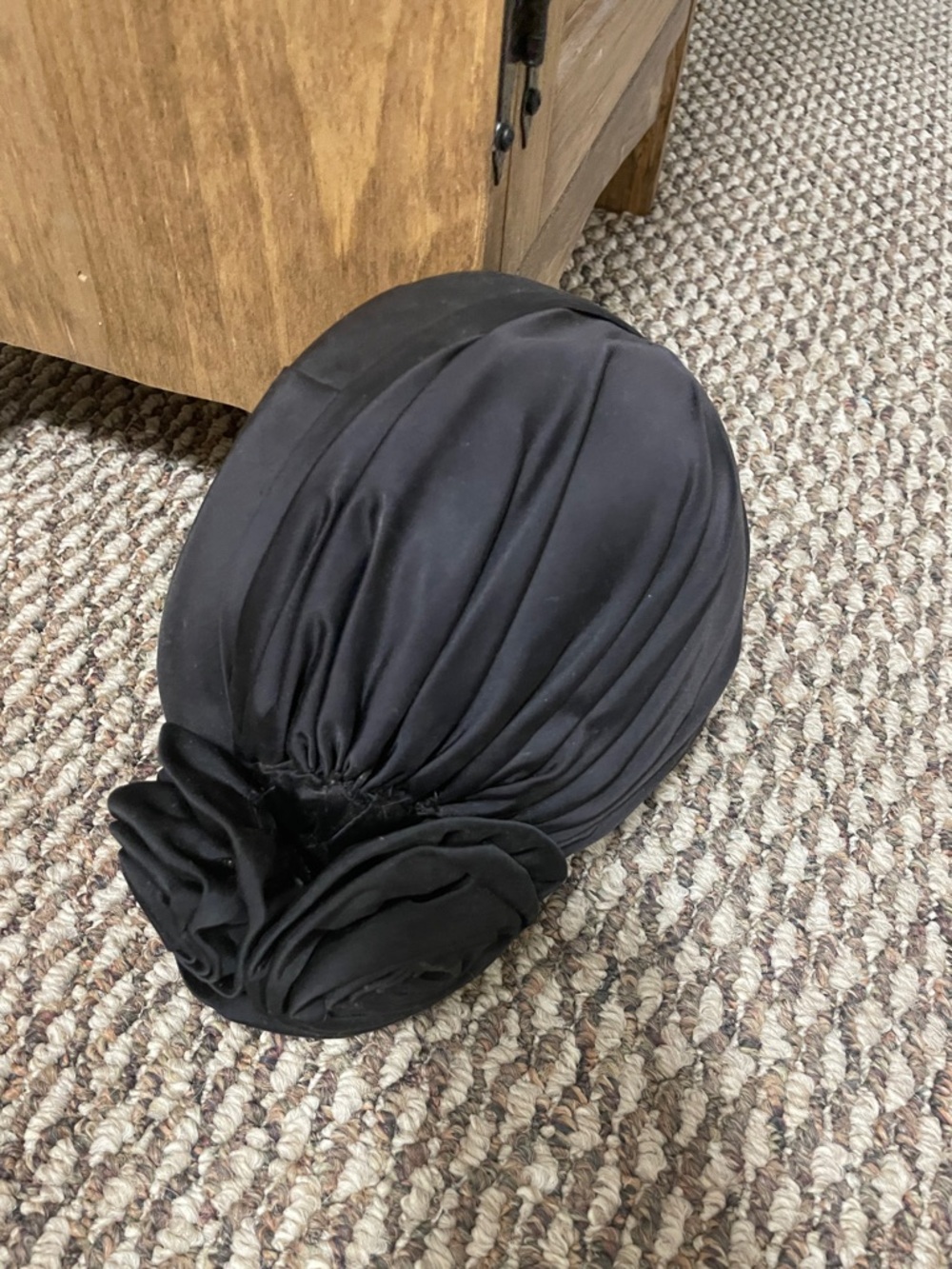 Black Satin Turban Headwrap - Women Accessories